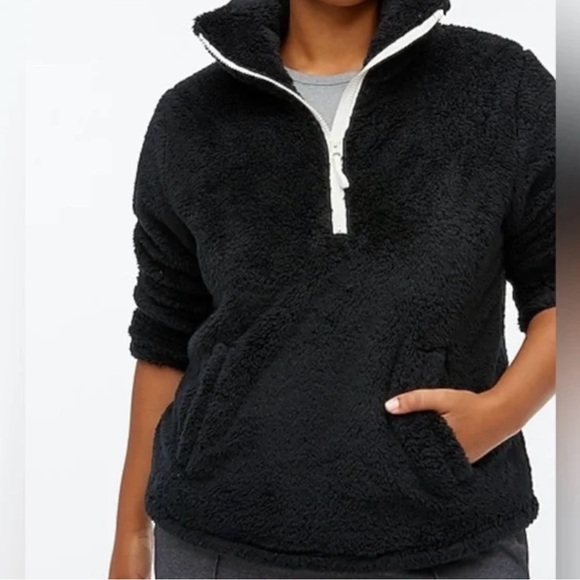 J. Crew 1/4 Zip Polartec Sherpa Pullover Black Size XS - Picture 3 of 9